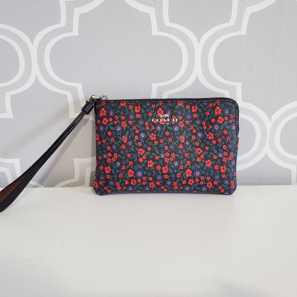Coach floral wristlet